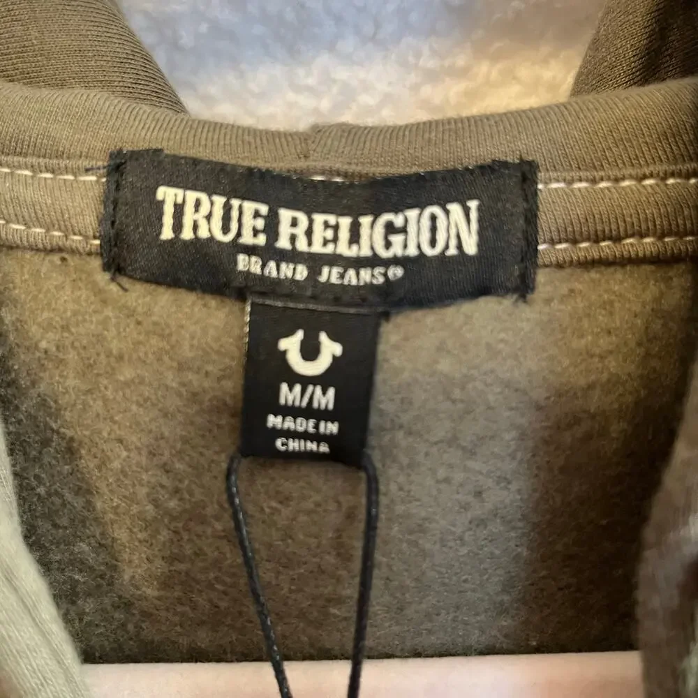 NEW True religion green full zip hoodie with tags smiling Buddha logo size M